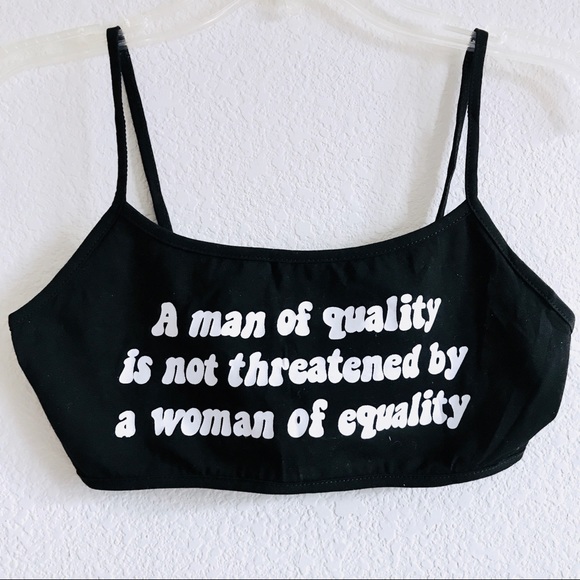A MAN OF QUALITY FEMINIST GIRL POWER CROP TOP - Picture 6 of 6